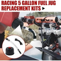 Racing Jug Hose and Cap Kit | 14 Inch Flexible Filler Hose | 5 Gallon Gas Can Replacement Lid | Heavy Duty PVC | Leakproof Seal | Universal Fit for VP, LC2, Jegs, Utility Tanks | Oil Water Gas