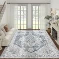 thumbnail image 1 of Alfombra Area Jinchan, lavable, vintage, 240 x 300 cm, chenilla gris, 1 of 8