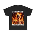 thumbnail image 2 of 100% Cotton It's Past My Bedtime T-Shirt - Funny Skeleton Meme Graphic Tee, Ironic Tired Flames Cotton Shirt for Men & Women Golf Gift T-Shirt For Men and Women, 2 of 9