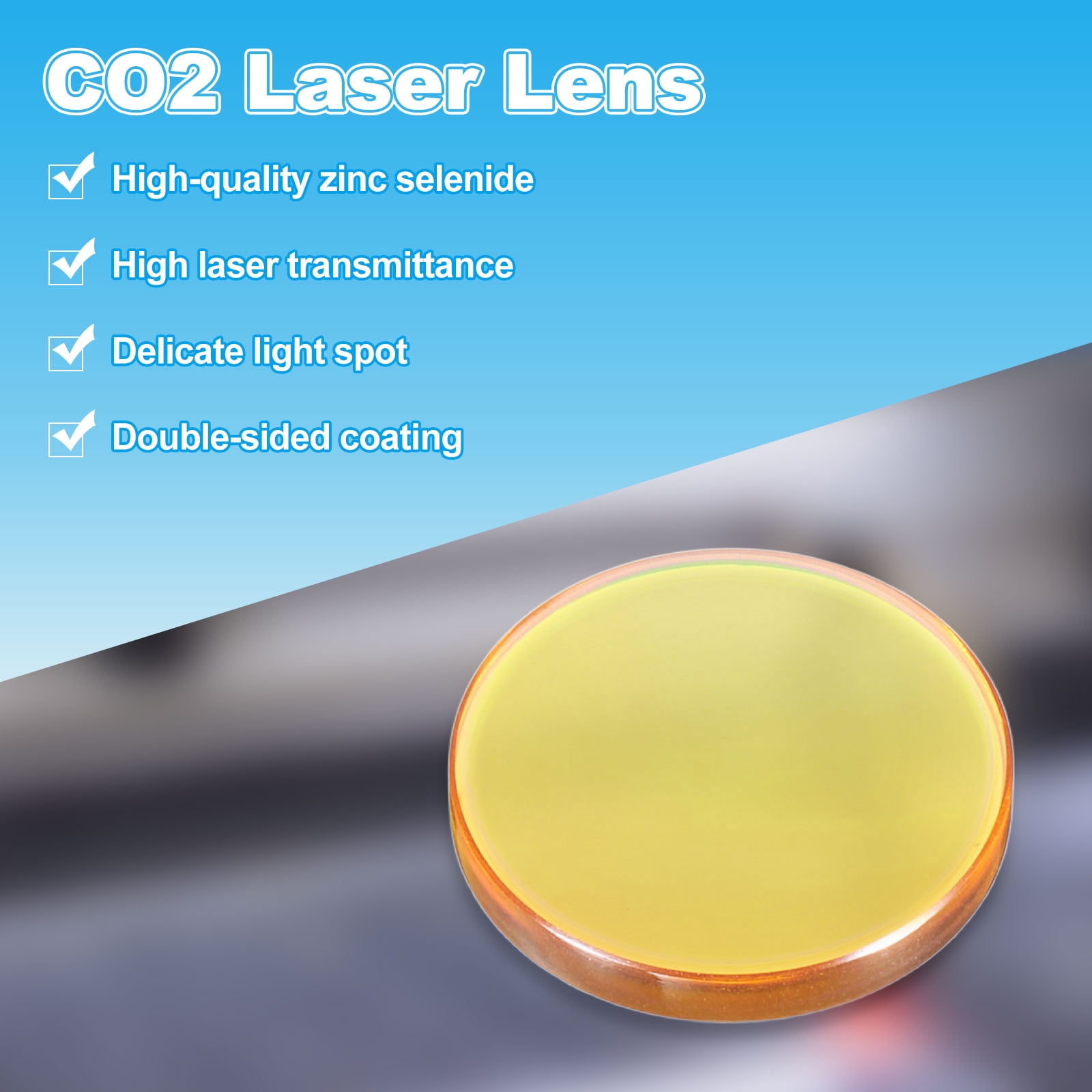 Uxcell 18mm CO2 Laser Lens FL50.8mm Focus Focal Lens for 0-200W Laser Cutter