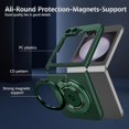 thumbnail image 6 of Magnetic Case for Samsung Galaxy Z Flip 6 Case with Kickstand & Ring Holder, [Compatible with MagSafe Charging] Slim Ultra PC Back Scratch-Resistant Military Grade Shockproof Case, Green, 6 of 14