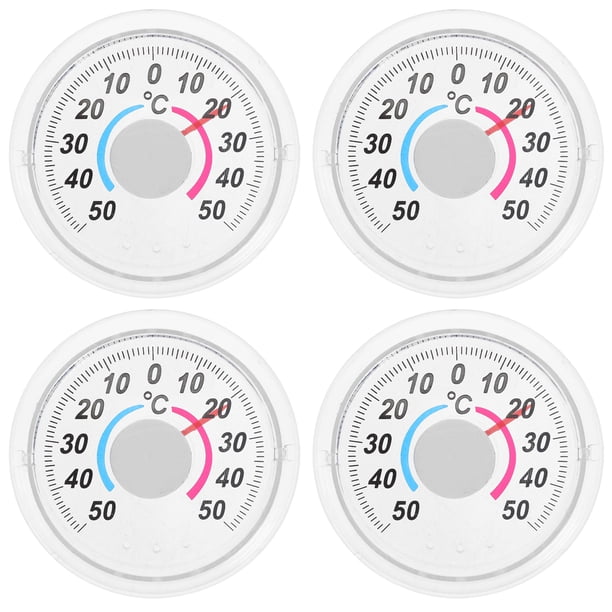 Medidor de temperatura de ventana redonda de 4 piezas, preciso, para interiores y exteriores, ideal para el hogar, jardín, patio y oficina