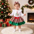 thumbnail image 2 of Enyan Newborn Baby Girl Christmas Clothes Toddler Cute Outfits Infant Long Sleeve Romper Tutu Skirt + Headband Set 3Pcs, 2 of 9