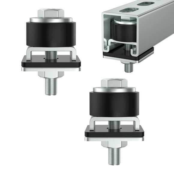 SKTREX Diseño antideslizante Las ruedas de rodillos limitan el posicionamiento del conjunto del carro para canal de puntal Unistrut con 1-5/8"" de ancho y todos los canales de puntal de 1-5/8"" o más