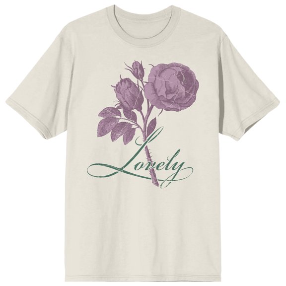 Vintage Rose Lovely Crew Neck Short Sleeve Tofu Unisex Adult T-shirt-Medium