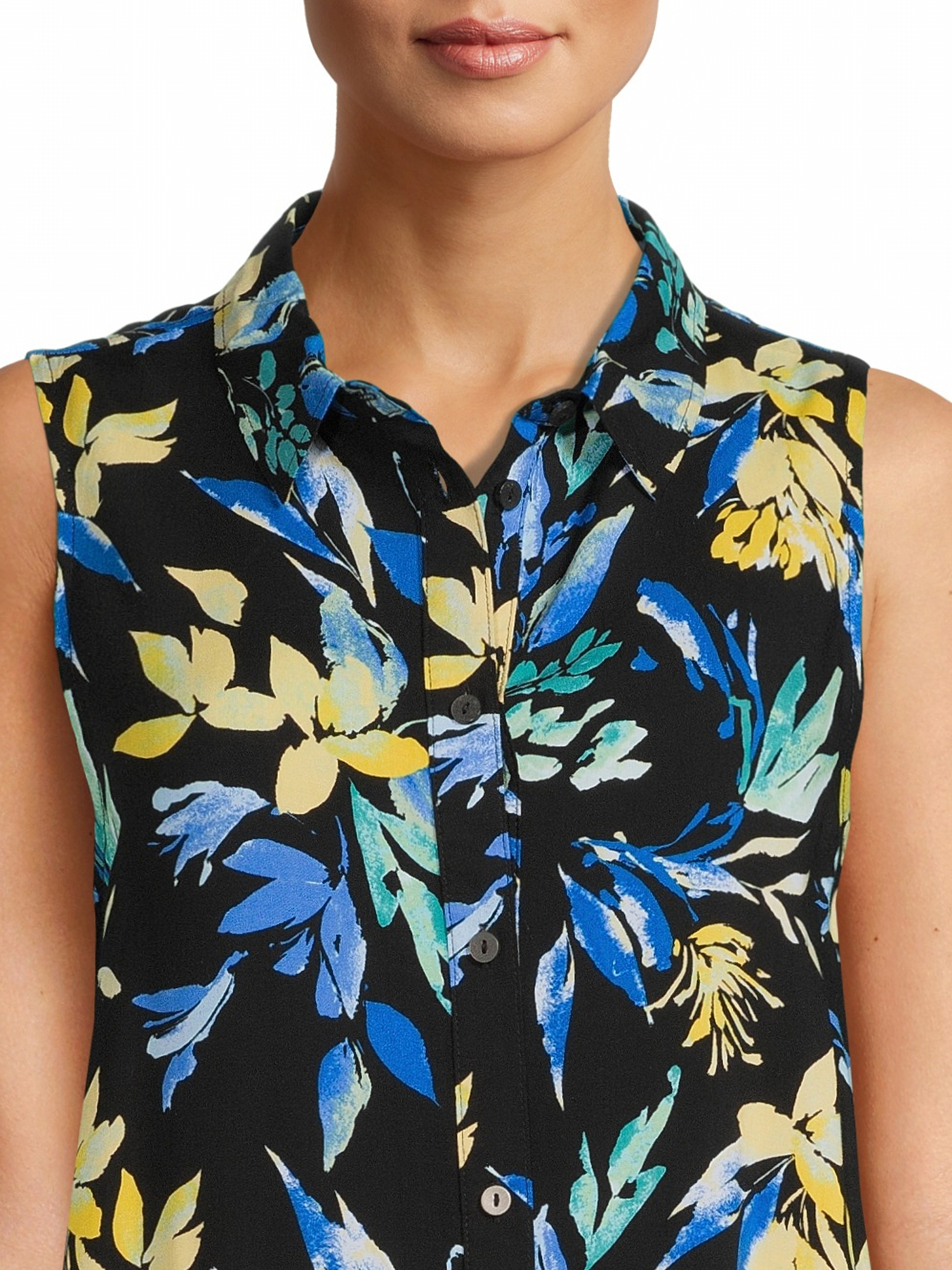 Time and Tru Women's Sleeveless Shirt Dress