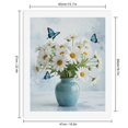 thumbnail image 2 of Paint by Numbers Kit for Adults, Blue Vase Daisies Butterflies Blossoms Paint by Numbers, Easy Paint by Numbers Kit for Adults Beginner, DIY Adult Paint by Number Kits on Canvas, 12x16in Home Decor, 2 of 7