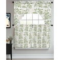 thumbnail image 3 of Sage Green Fruit Swag Valance and Tier Curtains 36'' Length Set, Vintage Plant Nature Botanical Flower Light Filtering Kitchen Curtains, Tier Curtain Valances for Bathroom/Living Room/Bedroom/Café, 3 of 6