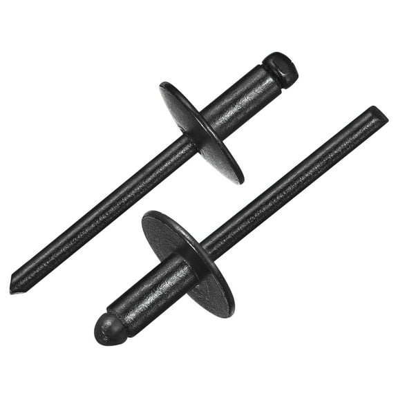 Uxcell 50Pcs 3/16"x3/8" Aluminum Blind Rivets, Large Flange Rivets Fasteners, Black
