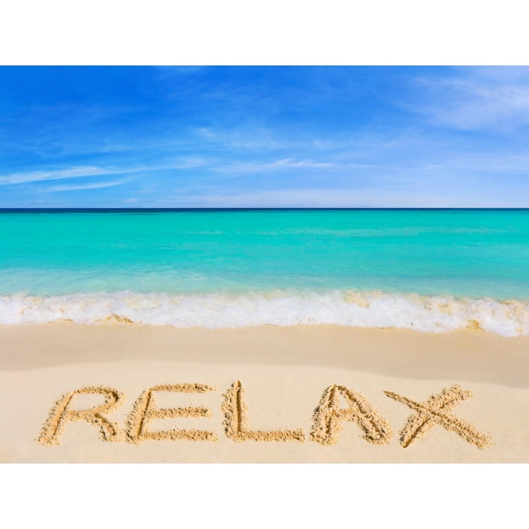 Word Relax Beach Wall Mural by Wallmonkeys Peel and Stick Graphic