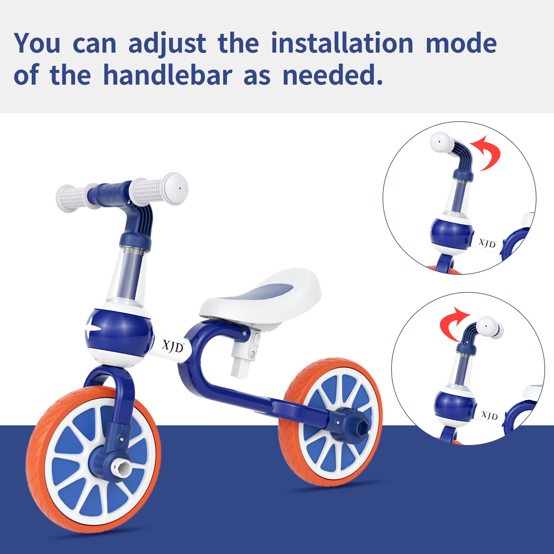 XJD 3-in-1 Toddler Bike, Blue photo 4