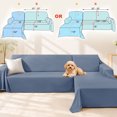 thumbnail image 2 of JIATER Sofa Cover Sectional Couch Cover for L Shape Sofa Towel Throw Sofa Blanket Slipcover for 3 Cushion Couch,78"x134",Blue, 2 of 10