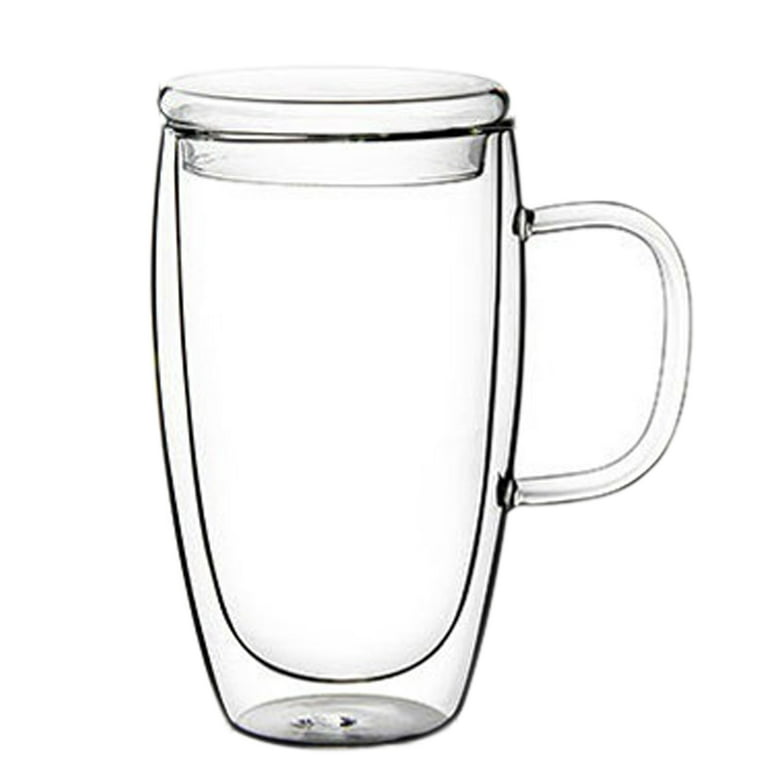 Double Wall Glass Cup Clear Heat Resistant With Handle, 250ml