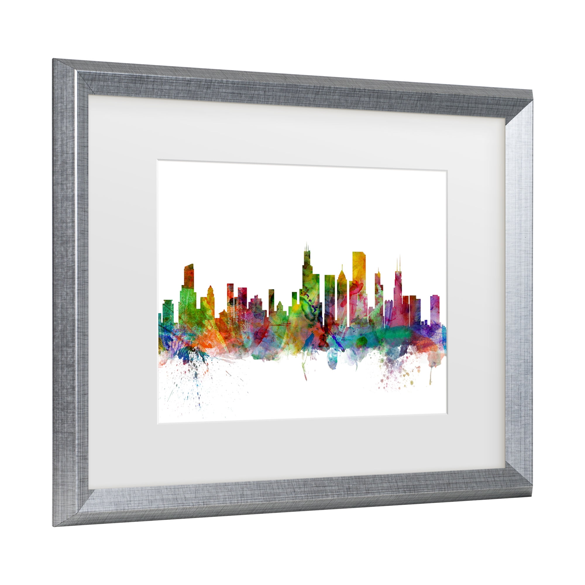 Trademark Fine Art 'Chicago Illinois Skyline' Matted Framed Art by Michael Tompsett
