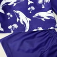 thumbnail image 6 of Cowsor Baby Boys Three Piece Swimsuit Set Cute Print Half Placket Top Bottom with Swim Cap Soft UV Protection Swimwear for Summer Beach Pool, 6 of 7