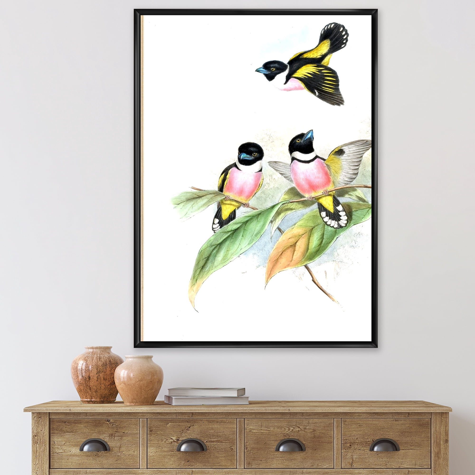 Designart 'Ancient Birds III' Traditional Framed Canvas Wall Art Print