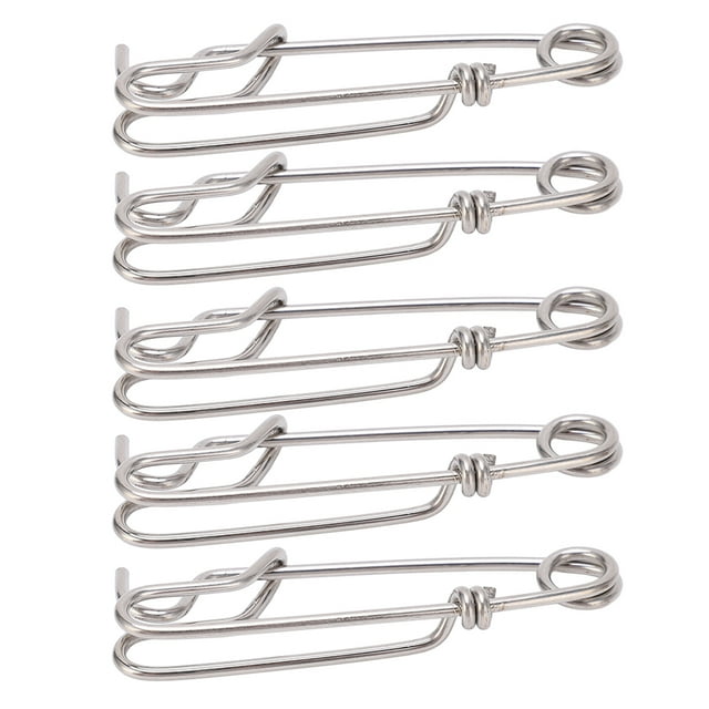 M Buder 5 Piezas Clips de Pesca Giratorios Acero Inoxidables Conectores Ojo Cerrado Herramienta de Cierre Rápido para Hilo Larga (1.8 x 60 mm / 0.07 x 2.36 pulgadas) Útil en Agua Dulce y Saladas