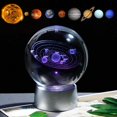 thumbnail image 1 of CAROOTU Crystal Solar System Gift Ball with Chargeable Colorful LED Base Glass Planets Ball Party Favors Present Gift for Astrophile, 1 of 5