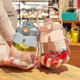 thumbnail image 2 of 1000ml Double Mouth Plastic Water Bottle Portable Outdoor Pot Belly Cup Straw Cup, 2 of 5