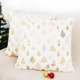 thumbnail image 2 of Juego de fundas de almohada navideñas de dos fundas de almohada esponjosas árbol dorado vacaciones de invierno decoración del hogar blanco, 2 of 5