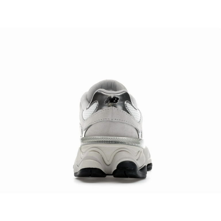 New Balance Men's 9060 White Black Metallic Silver Shoes, from