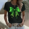 thumbnail image 5 of ShiShine Womens St Patricks Day T Shirt Bow Detail Short Sleeve Crewneck Top with Graphic Print, 5 of 5