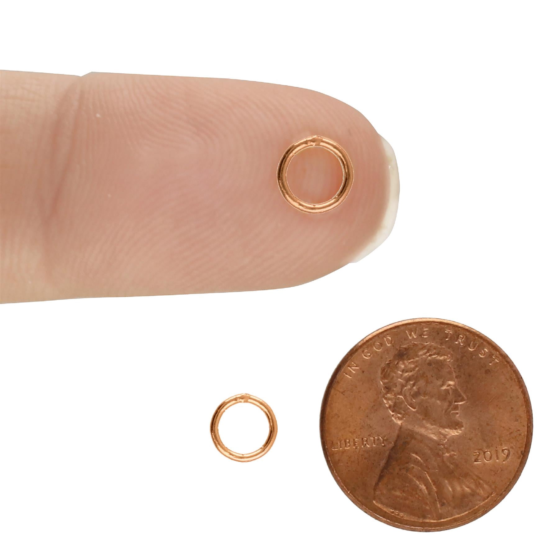 The Beadsmith Soldered Jump Rings – 6mm, Rose Gold Plated, 20-Gauge (0.79mm) Wire Thickness, 144 Pieces – Findings for Making Keychains, Charms, Chain Mail and Body Jewelry