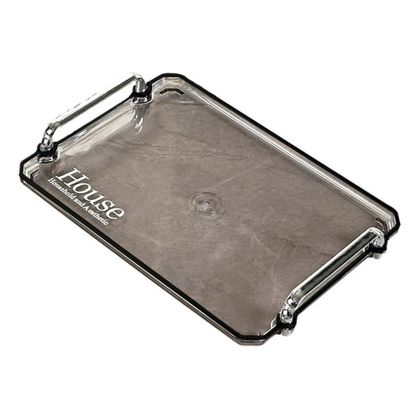 Bandeja de servicio resistente con asas Bandeja rectangular con asa, práctica para comer S y gris