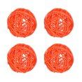 thumbnail image 1 of Unique Bargains 4 Pcs Wicker Rattan Balls 3.9 Inch Rattan Decorative Balls for Vase Fillers Craft Home Decor Orange, 1 of 5