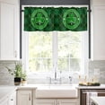thumbnail image 2 of Valance for Windows Polyester Semi Sheer Valances for Living Room Bathroom Bedroom, St. Patrick''s Day Shamrock on Green Lattice Kitchen Window Valance Rod Pocket Valance Curtains 54x18 Inches, 2 of 5