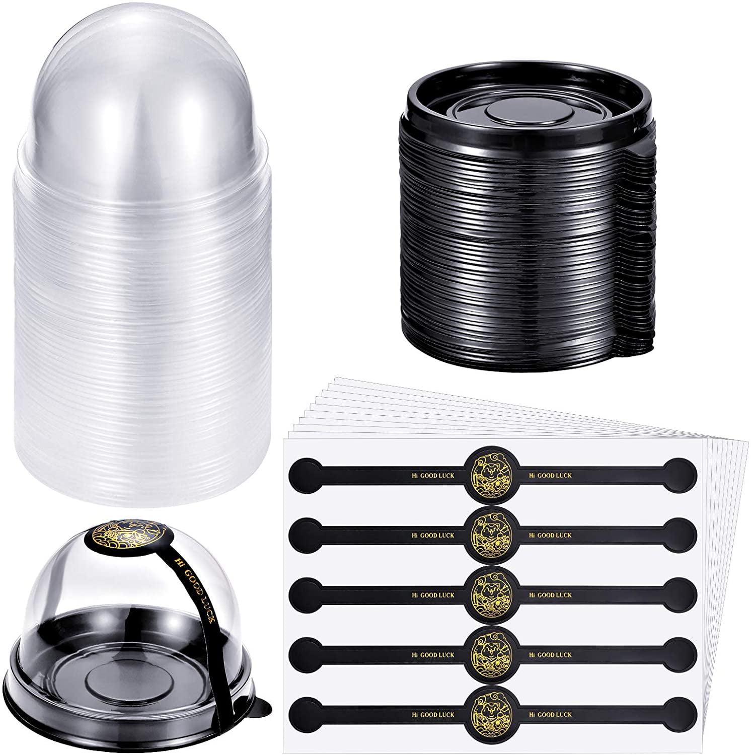 50 Pieces Mini Cupcake Boxes Clear Plastic Cupcake Container Muffin