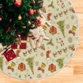 thumbnail image 5 of FMSHPON Reindeer Christmas Tree Xmas Christmas Tree Skirt Stand Mat for Holiday Party Decoration Indoor Outdoor 48 inches, 5 of 6