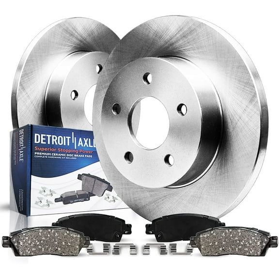 Detroit Axle - Rear Brake Kit for Dodge Grand Caravan Chrysler Town & Country Journey VW Routan 2009 2010 2011 2012 Disc Brake Rotors Ceramic Brakes Pads : 12" inch Rotor