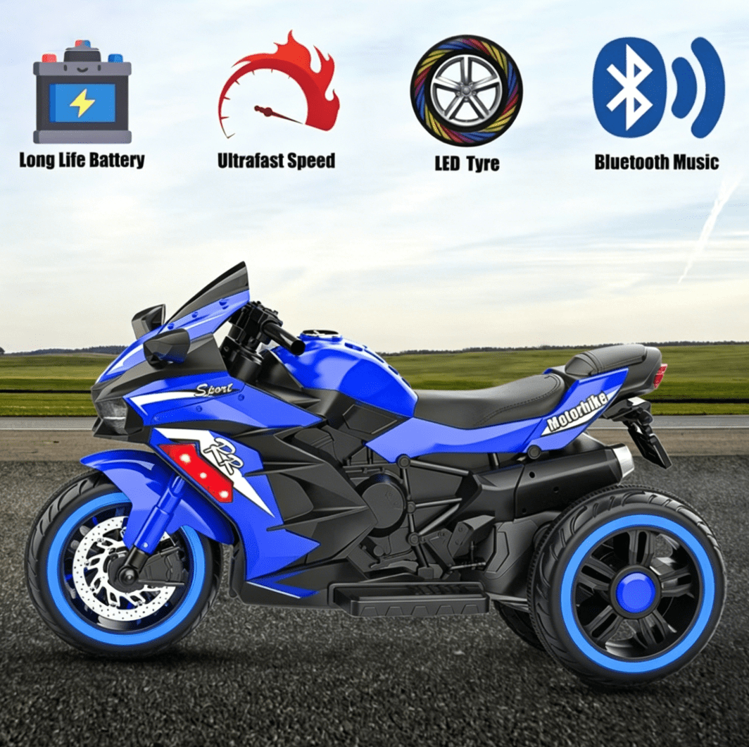 ZOGYMOZ 12V Electric Motorcycles for Kids, Motorcycle Ride on Toy with Remote Control and LED Light for 3-6 Years Old