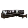 thumbnail image 2 of Hommoo Faux Leather Sectional Sofa, 4-Seat L-Shaped Couch, Modern Indoor Living Room Furniture, Apartment, Office, Brown(Without Ottoman), 2 of 6