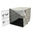 thumbnail image 3 of Floral Dog Crate Cover, Vintage Craftwork Look Honey Bee Flowers Petals Print, Easy to Use Pet Kennel Cover Small Dogs Puppies Kittens, 7 Sizes, Ivory Multicolor, by Ambesonne, 3 of 6