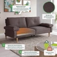 thumbnail image 2 of Sofá Cama Makora Yarvis Chocolate Lino 3 Posiciones con Soft Foam Reclinable, 2 of 10