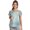 Blue, variant on SAATLERI Nursing Scrubs Shirts for Women Tops Classic Flower Print V-Neck Stretchy Soft Comfy Working Uniform With Pockets