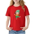 thumbnail image 2 of Blusas y camisas de manga corta con cuello redondo para niños Camiseta de verano de manga corta estampada para niñas Jersey elegante de cuello redondo para niñas Top de algodón para niños, 2 of 6