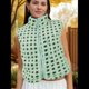 thumbnail image 5 of Chaleco de Cuadros para Mujer, Sin Mangas, de Forro , de Invierno, con Cuello Alto, Cremallera y Bolsillo en el Pecho. Amarillo-Verde S, 5 of 9