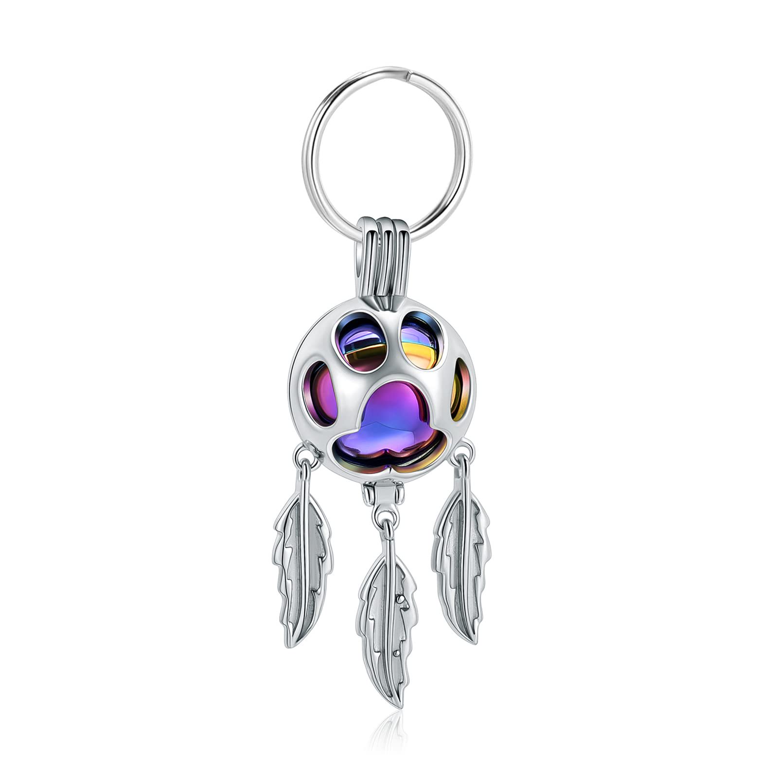 Dreamcatcher Pendant Keepsake Cremation Jewelry for Ashes Urn Necklace Lockets Keyring for Human Ashes Pet Ashes Human Memorial Keychain