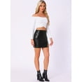 thumbnail image 3 of DARING DIVA Women's Faux PU Leather Split Skirt with Studded Design XS Black, 3 of 6