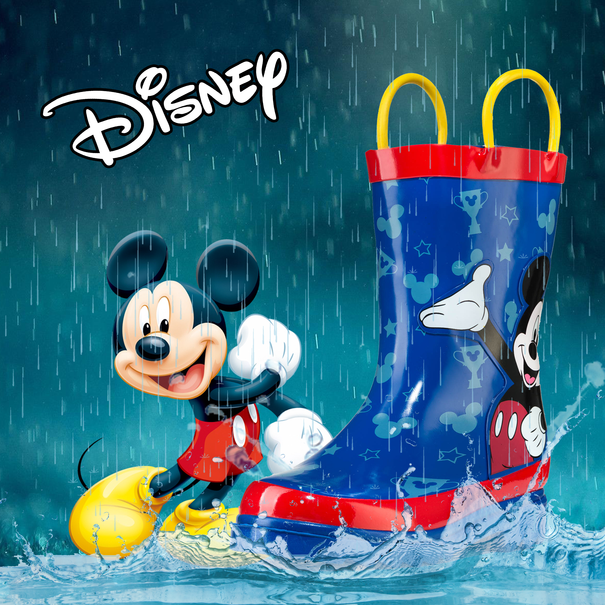 Disney Mickey Mouse Blue Rubber Rain Boots - Size 5 toddler - image 5 of 6