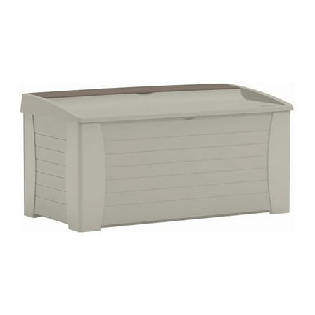 Suncast DB12000 Deck Box, 54-1/2 in W, 28 in D, 27 in H, Resin, Light Taupe