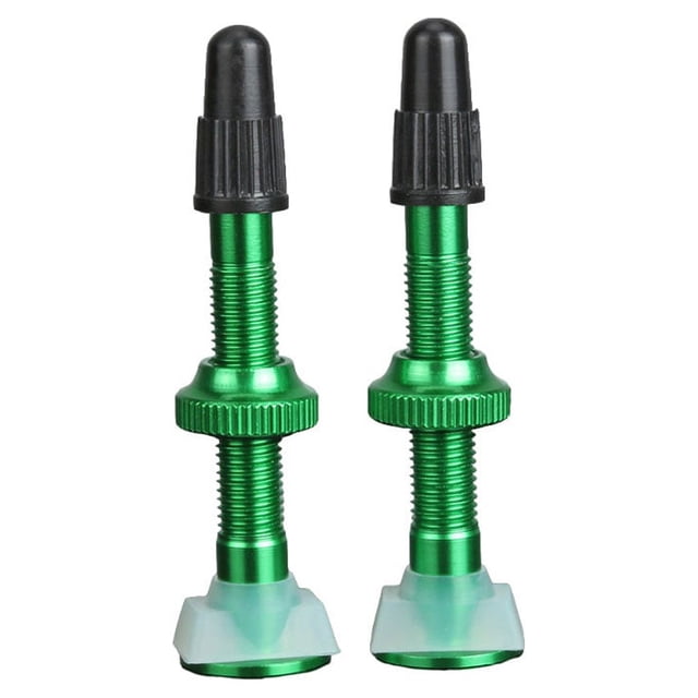 Advancent Paquete de 2 válvulas de neumático sin cámara de montaña de 40mm, válvulas de neumático de aleación de aluminio con junta Type11 NO11