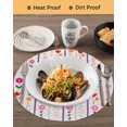 thumbnail image 3 of 15 Inch Round Placemats Set of 4, Purple Pink Spring Floral Non Slip Heat Insulation PP Table Mats, Colorful Summer Flowers Botanical Washable Place Mats for Kitchen Dining Party Table Decor, 3 of 7