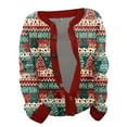 thumbnail image 4 of DDAPJ pyju Christmas Cardigan for Women Ugly Funny Xmas Tree Print Button Up Cardigans Fall Winter Knitted Outerwear Jacket Multicolor M, 4 of 5
