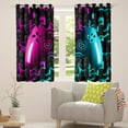 thumbnail image 4 of Gamer Window Curtains Room,42"Wx84"L 30%-50% Blackout Curtains 3D Gaming Geometric Curtains & Drapes,Game Console Window Treatments 2 Panels,Neon Purple Teal Black, 4 of 5