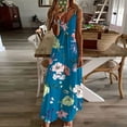 thumbnail image 2 of Enjoytime Women Boho Floral Printed Dress Plus Size V-Neck Spaghetti Strap Dress Loose Soft Flowy Maxi Seaside Travel Maxi Dress Summer Holiday Outfits 2024, 2 of 5