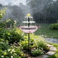 thumbnail image 5 of Solar Powered Bird Bath Fountain, Cascading Outdoor Water Fountain with Solar Pump, Dual Water Flow, for Garden Patio Backyard Lawn, 5 of 6
